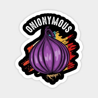 Onionymous Retro Style Onions Funny Onion Puns Magnet