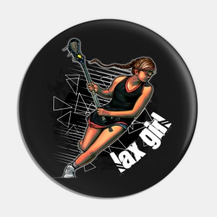 Lax Girl Lacrosse Player Pin