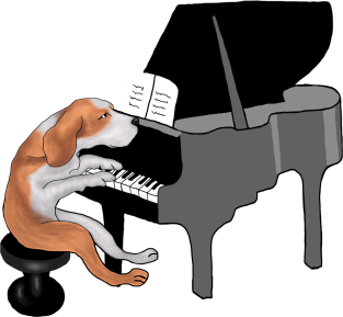 Dog Playing Piano Magnet