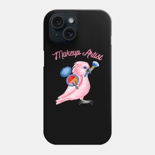 Pink Cockatoo Parrot Makeup Artist Watercolor Phone Case