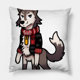 Cute Alpha Wolf Drawing Pillow