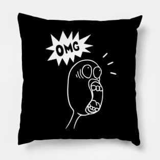 OMG funny shocked face Pillow