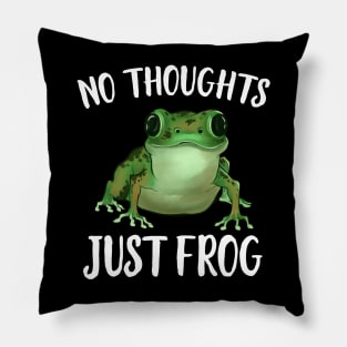 No Thoughts Just Frog Pillow