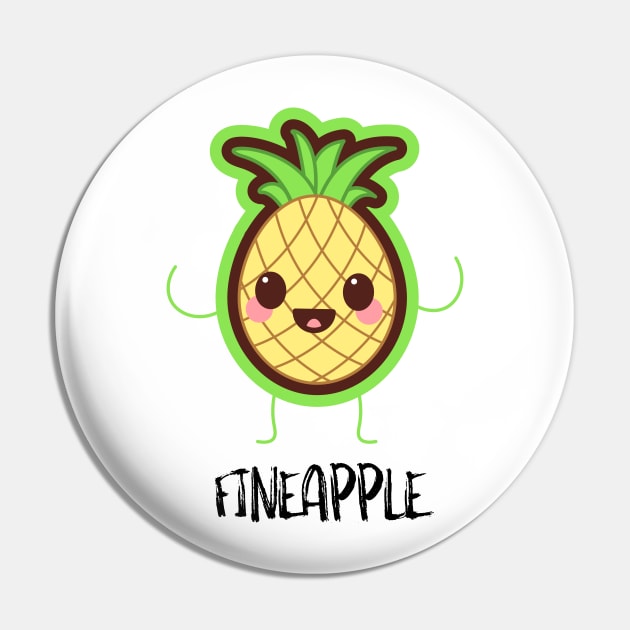Pineapple Fineapple Pin by SusurrationStudio