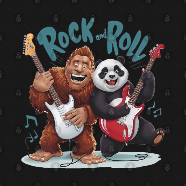 Rock And Roll BigFoot And Panda Jam Session by coollooks