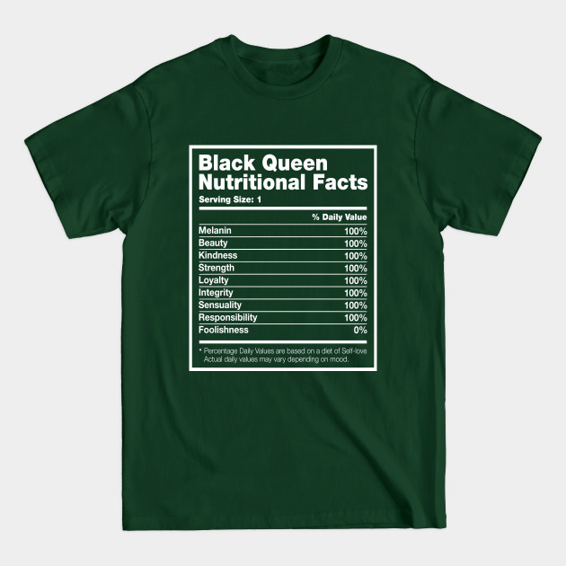 Discover Black Queen Nutritional Facts Black History Month T-shirt - Melanin - T-Shirt