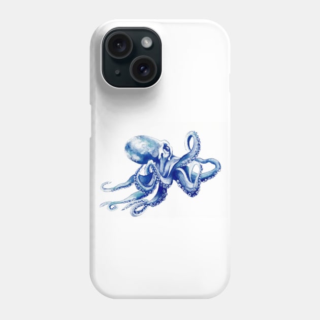 Octopus watercolour drawing Phone Case by calamarisky