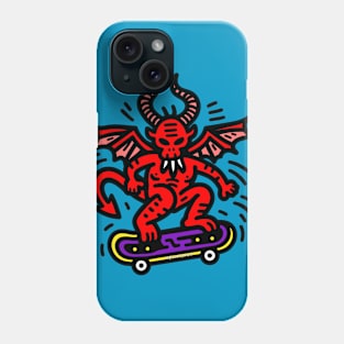 Devil on a skateboard Phone Case
