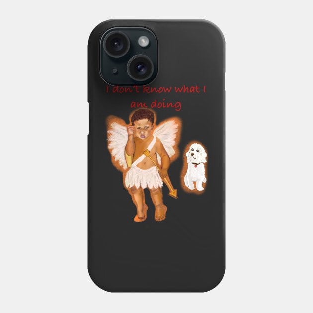I don’t know what I am doing Cavapoo Cavoodle  Cavapoochon and the angel boy - cute cavalier King Charles spaniel Bichon frise Phone Case by Artonmytee