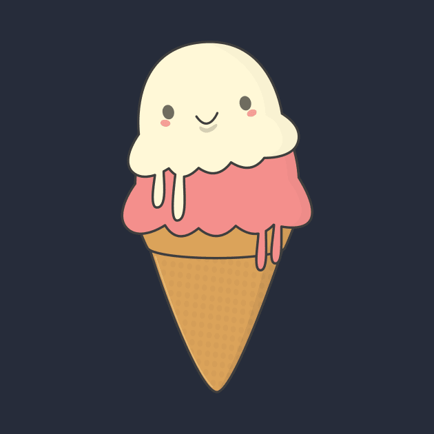 Kawaii Ice Cream Cone T-Shirt by happinessinatee