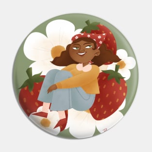 strawberry flower Pin