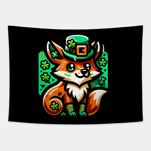 St Patricks Day Fox Tapestry by Norse Magic