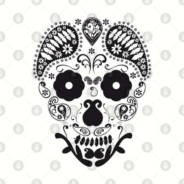 Skull flowers and ornaments by wamtees