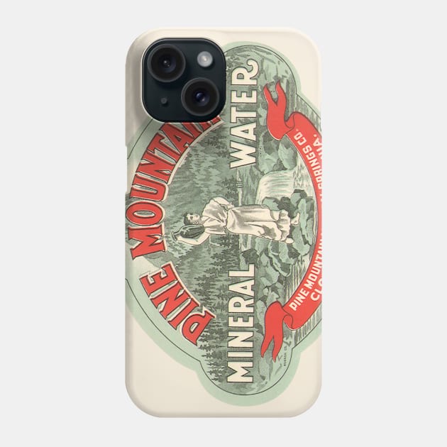 Vintage Pine Mountain Mineral Water Label Phone Case by MasterpieceCafe