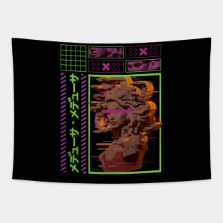 Greek Medusa Vaporwave Tapestry