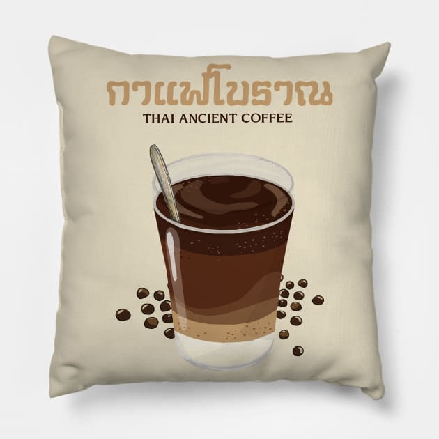 Thai Ancient Coffee Pillow by KewaleeTee