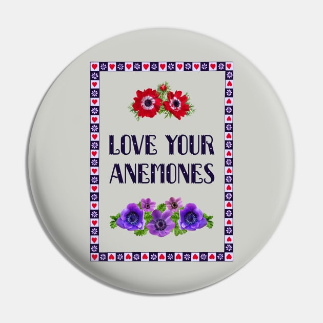 Love Your Anemones Pin by TimespunThreads