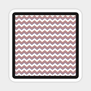 Coral Blue White ZigZag Chevron Pattern Magnet