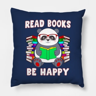 Read Books Be Happy Panda Reading Literacy Pillow