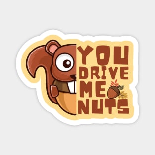 You Drive Me Nuts, Funny Squirrel Love Quote Magnet