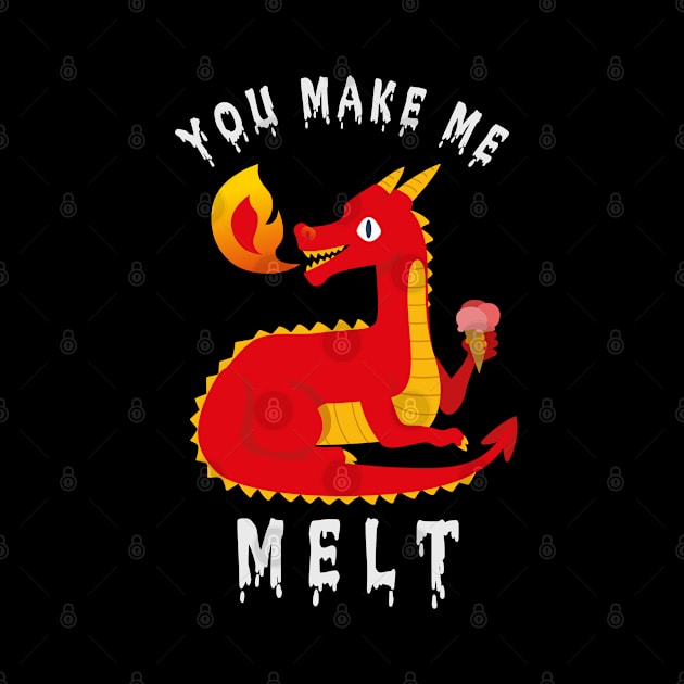 🐲 "You Make Me Melt" Cute Fire-Breathing Dragon by Pixoplanet