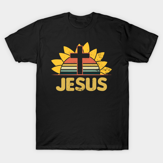 Sunflower Jesus Shirt | Vintage Retro Sunset Gift - Sunflower Jesus - T ...