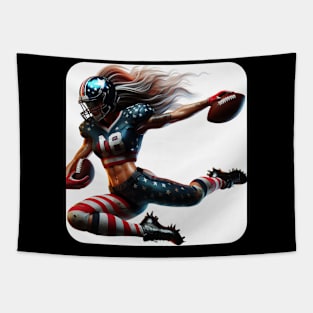 American Woman NFL Football Player #4 Tapestry