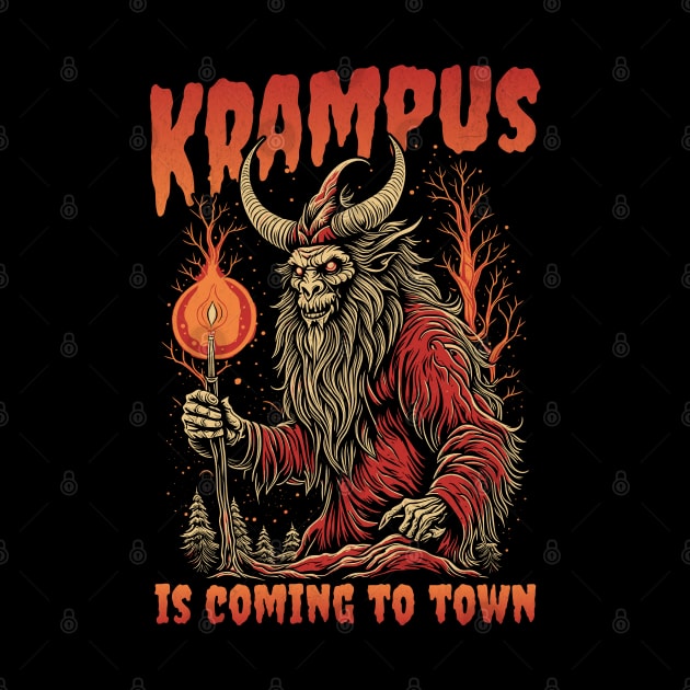 Krampus is Coming to Town Funny Goth Christmas Devil by PUFFYP
