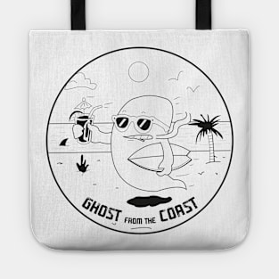 Ghost from the coast funny surfer vacation Tote