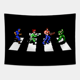 8-bit Road - Military Tapestry