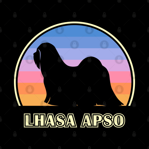 Lhasa Apso Vintage Sunset Dog by millersye