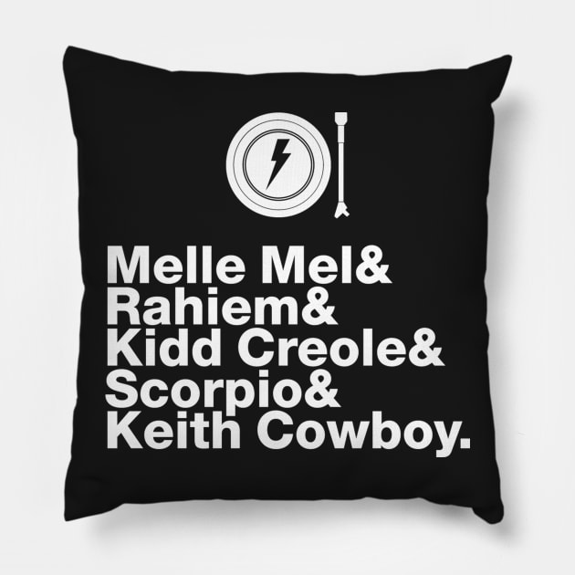 Grandmaster Flash and the Furious Five: Experimental Jetset Pillow by HustlerofCultures