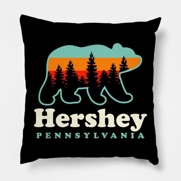 Hershey Pennsylvania Vacation Hiking Camping Bear Pillow by PodDesignShop