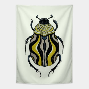 Cool Beetle With Stripes Ink Drawing Tapestry