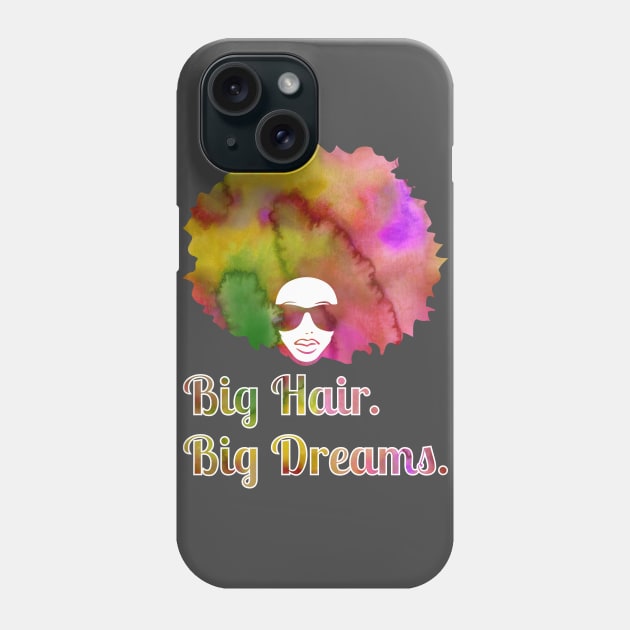 Big hair Big dreams - natural black big afro fro hair Phone Case by papillon