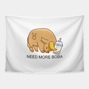 Zodiac Bobaholic Taurus Needs More Boba! Tapestry