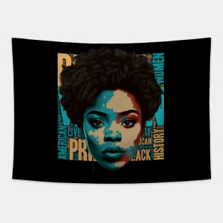 Black Women Power, African American Brown Girl Tapestry