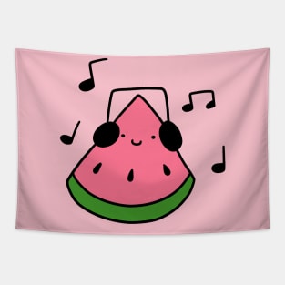 Watermelon Slice with Headphones Tapestry