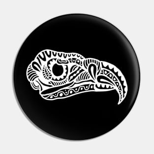 Abstract bird skull white Pin