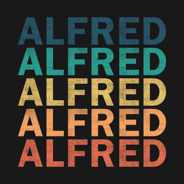 Alfred Name T Shirt - Alfred Vintage Retro Name Gift Item Tee by henrietacharthadfield