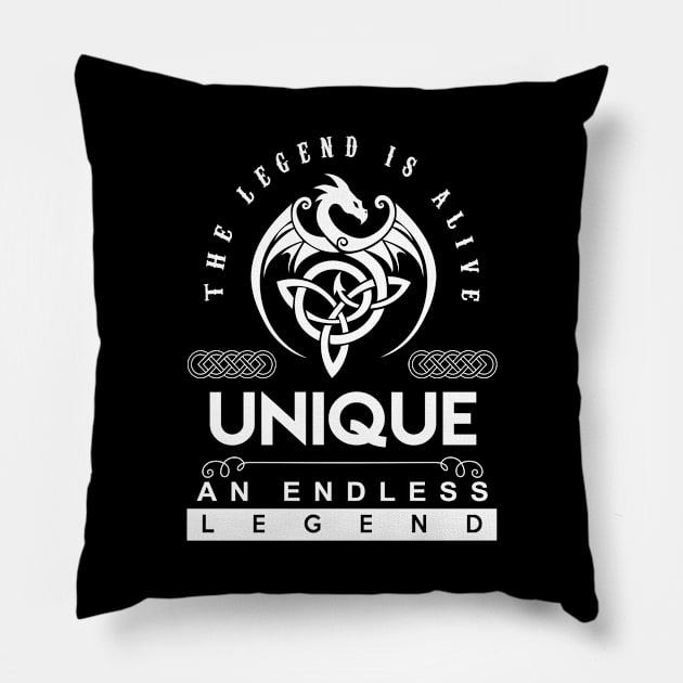 Unique Name T Shirt - The Legend Is Alive - Unique An Endless Legend Dragon Gift Item Pillow by riogarwinorganiza