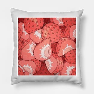 red red strawberry Pillow