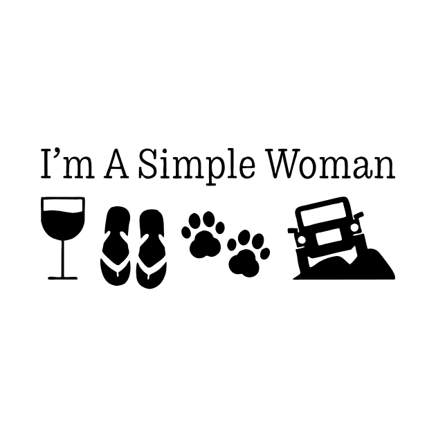 I'm A Simple Woman Love Wine Flip Flops Dog by Pelman