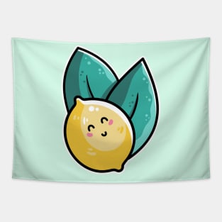 Kawaii Cute Lemon and Leaves Tapestry