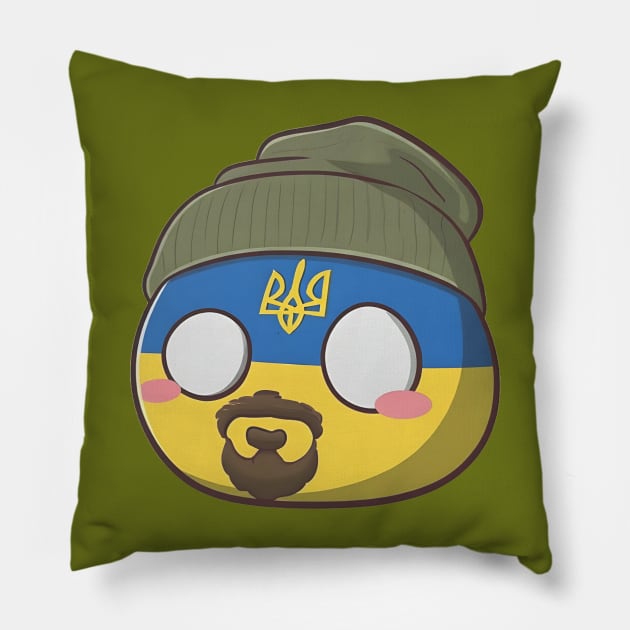 Ukraineball Countryball Budanov Polandball Pillow by Polandball World