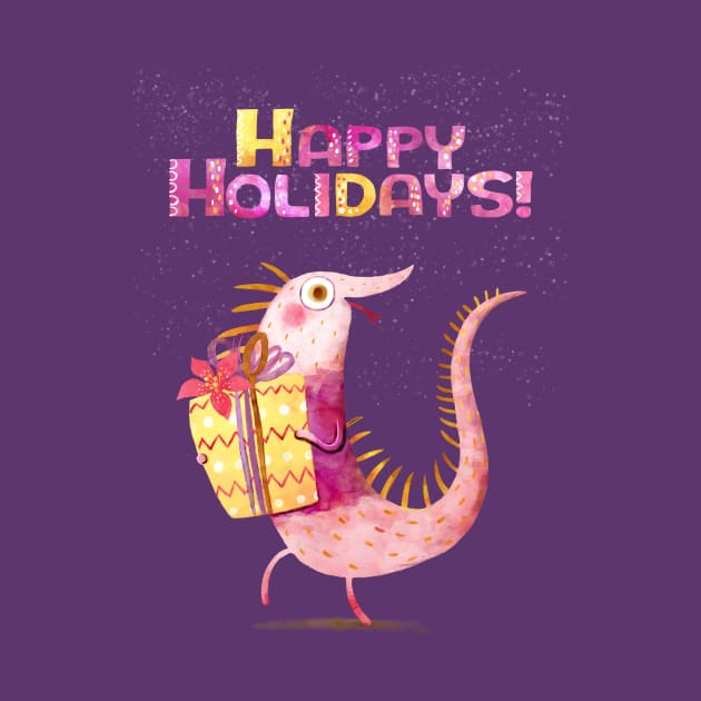 Chrsitmas card with Iguana by monikasuska