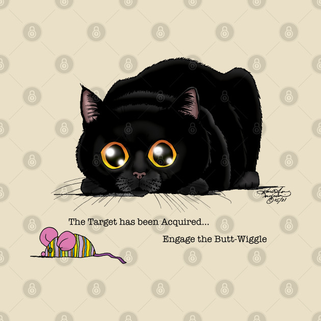 Kitty Butt-wiggle - Black Cat - Phone Case