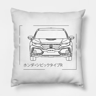 Civic Type R (FK8 10th Gen) Line Art Pillow