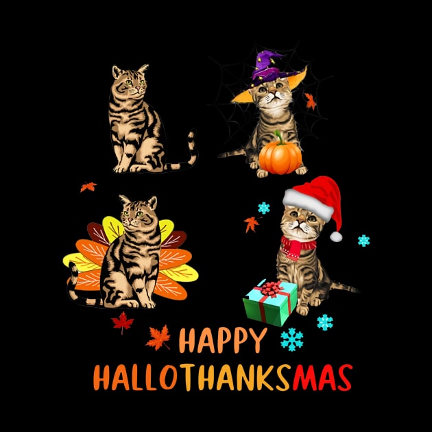 Cat Happy Hallothanksmas by Schoenberger Willard