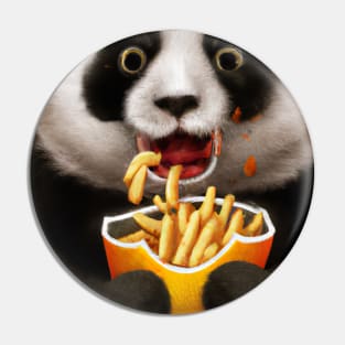 Panda eating Fast Food Pin